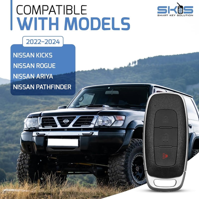 Smart Key Solution 3B Replacement for Nissan Kicks Rogue Pathfinder Ariya Key Fob Remote Control 2022 2023 2024 3 Buttons 434MHz KR5TXPZ1 - Image 2